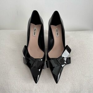 Miu Miu Leathet Bow Kitten Heels